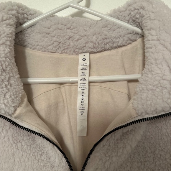 Lululemon Cinchable Fleece Zip-Up in White Opal - Picture 5 of 7